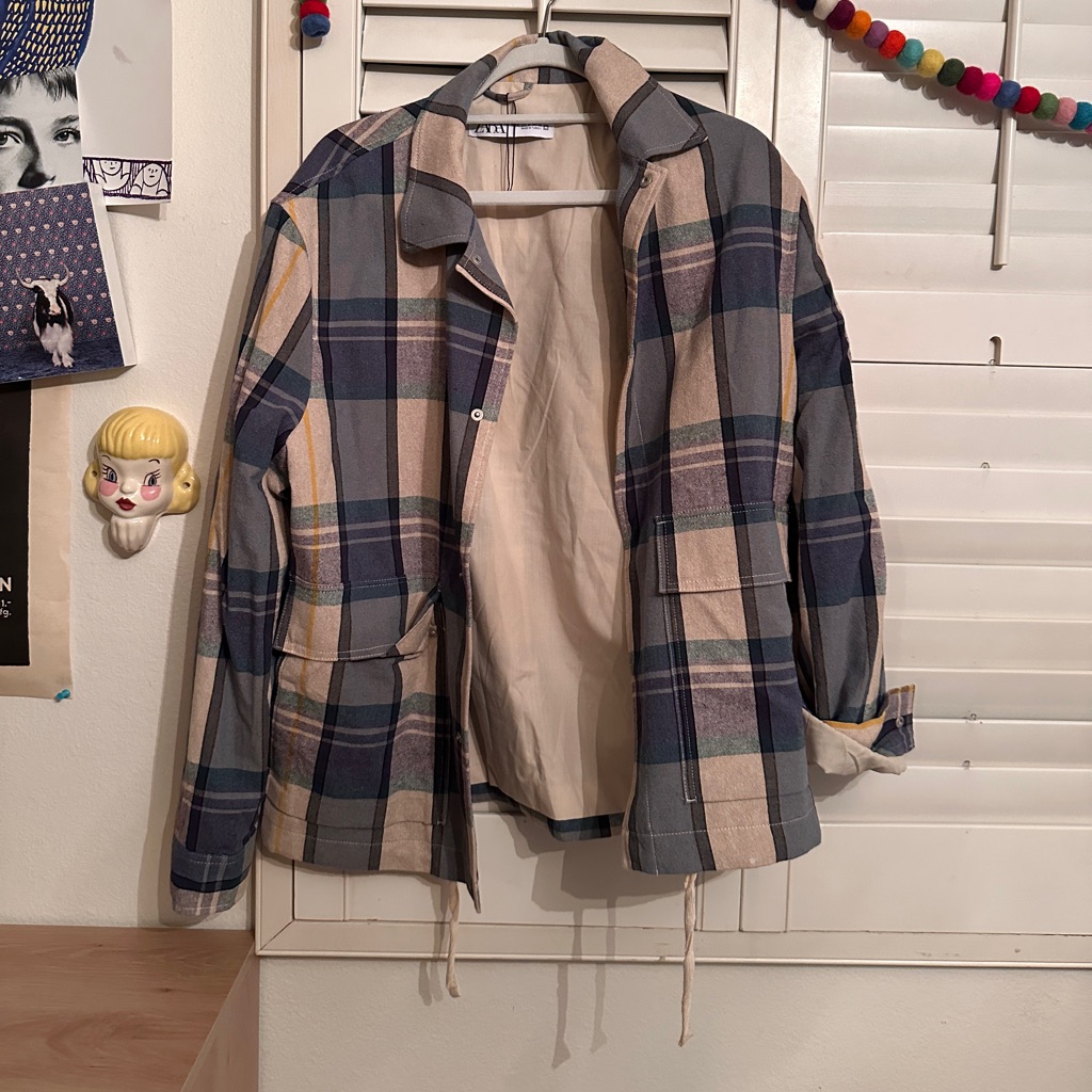 Zara Plaid Patchwork Jacket!